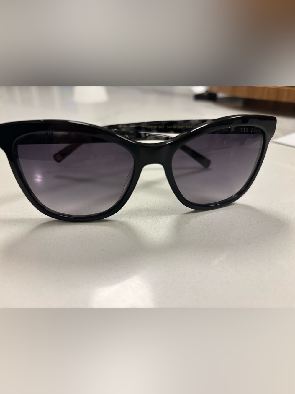 Ted Baker Black Frame Sunglasses with Gray Gradient Lenses